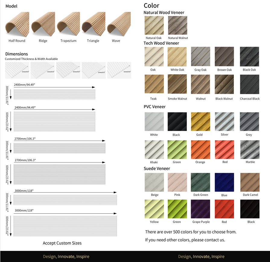 Premium flexible wood wall panels for accent walls, kitchen 
islands, cabinet doors & curved surfaces