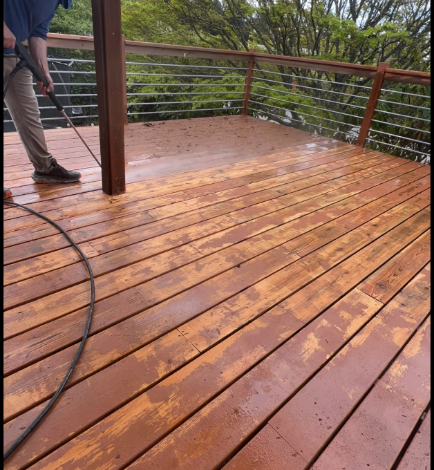 Deck Refinishing: Pressure Wash, Sand & Paint