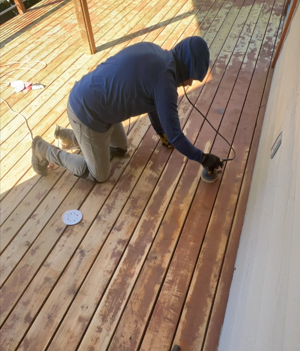 Deck Refinishing: Pressure Wash, Sand & Paint