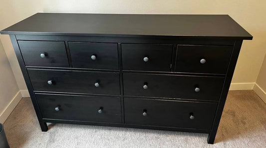 IKEA HEMNES 8-drawer dresser in black-brown assembled by 24 Solve in Bothell