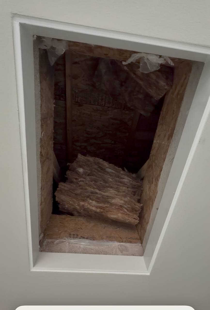 drywall attic lids with texture and paint